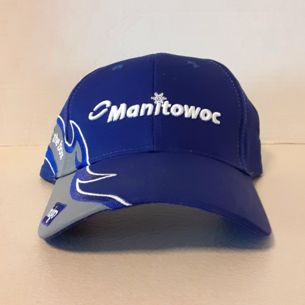 VINTAGE MEN'S MANITOWOC INDIGO EMBROIDERED CAP NEW VTG